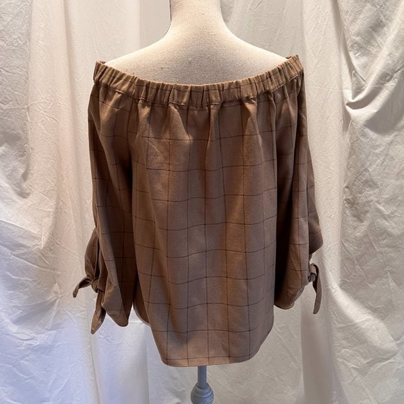 Sugar + Lips brown plaid blouse - Picture 5 of 11